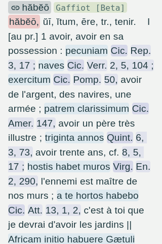 Example of a Gaffiot entry