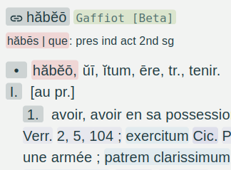 Gaffiot with inflection handling
